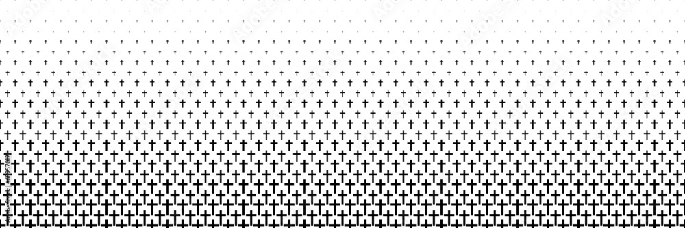 Aufkleber horizontal black halftone of cross design for pattern and background.
