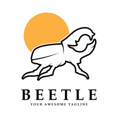 beetle logo vector icon illustration design