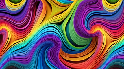 Vibrant Psychedelic Rainbow Swirl Pattern. Generative ai