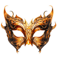 Transparent gold carnival venetian mask clipart
