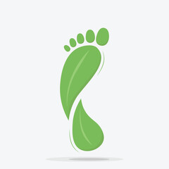 Carbon footprint Leaf icon. Carbon neutral symbol. Environmental awareness sign