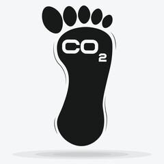 Carbon footprint Icon. Environmental Damage and Global Warming Symbol