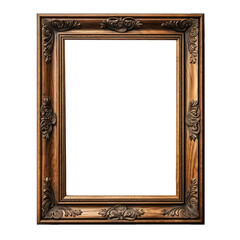 Transparent vintage brown frame clipart background
