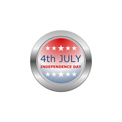 Independence day 4 July and US flag isolated on transparent background