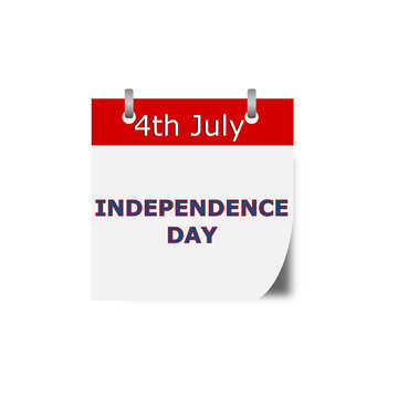Independence day 4 July and US flag isolated on transparent background
