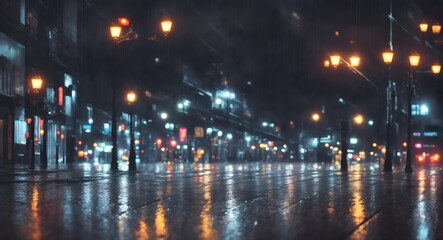 night city lights bokeh - Powered by Adobe