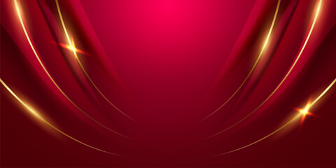 Abstract background design modern red and gold geometric elements vector illustration