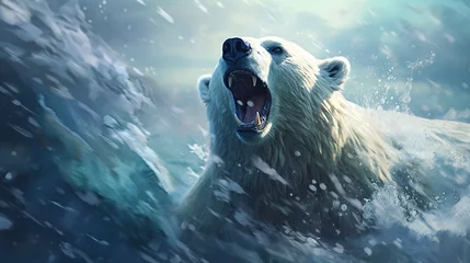 Fotobehang Polar bear digital illustration © Rimsha