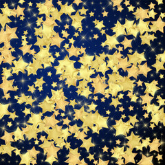 Magic stars vector overlay.  Gold stars scattered