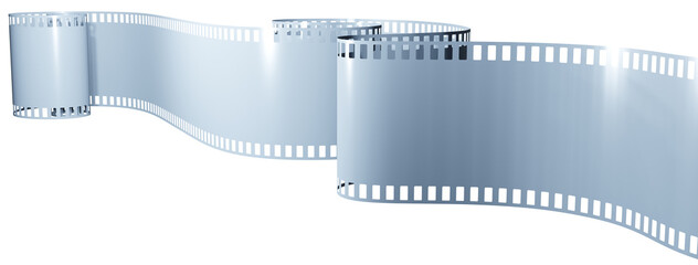 Camera roll, with space for frames. No background. 3D render, PNG.