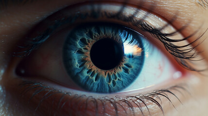 particolare di occhio con riflessi