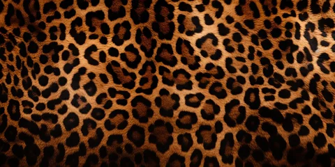 Poster Luipaard Background of faux leopard print fur texture
