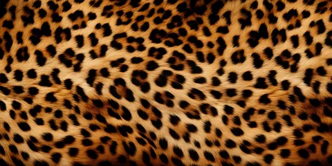 Tuinposter Background of faux leopard print fur texture © RMedia