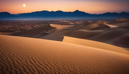 Fototapeta na wymiar Sunset in the desert,