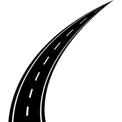 Fototapeta premium Highway road smooth turn perspective, path to future, smooth road