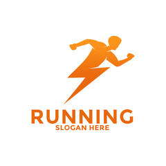 Running and marathon logo design template, Run Club Logo, Abstract People Running logo vector