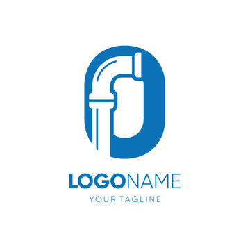 Letter O Pipe Plumbing Industrial Logo Design Vector Icon Graphic Emblem Illustration