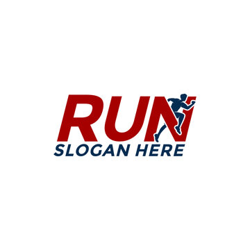 Run Letter logo vector , Running and marathon logo design template