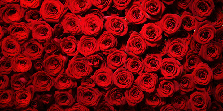 Red roses background symbolizing love and passion
