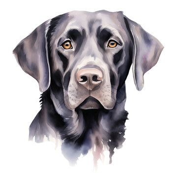 black labrador dog portrait