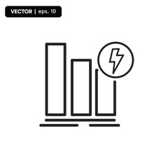 electricity statistics icon down. vector eps 10