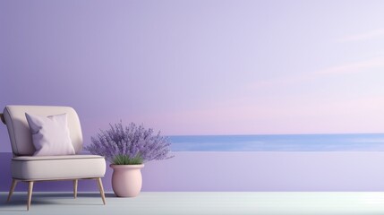 the simplicity of a solid color backdrop, using a soft lavender hue to convey a sense of tranquility and gentle warmth