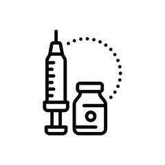 Black line icon for injection 