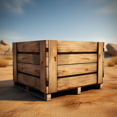 Empty wooden crate