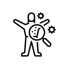 Black line icon for symptoms