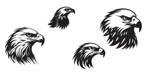 Eagle headshot tattoo silhouette