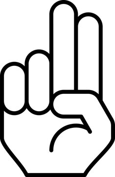 Two Finger Salute Hand Gesture Icon