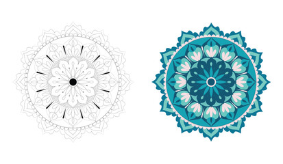 floral round mandala design