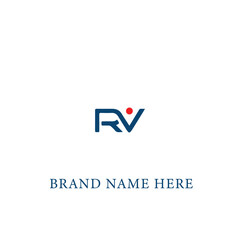 RV logo. R V design. White RV letter. RV, R V letter logo design. Initial letter RV linked circle uppercase monogram logo. R V letter logo vector design. 