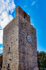 Cityscape in the town of Massa Marittima with the Torre del Candeliere Grosseto Tuscany Italy