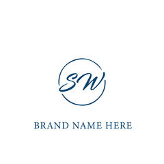 SW logo. S W design. White SW letter. SW, S W letter logo design. Initial letter SW linked circle uppercase monogram logo. S W letter logo vector design. 