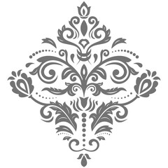 Fototapeta na wymiar Elegant vintage vector silver ornament in classic style. Abstract traditional ornament with oriental elements. Classic vintage pattern
