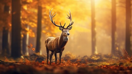 Graceful Stag Amidst Nature's Harmony