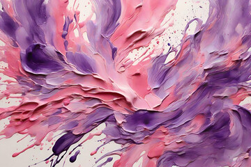 Purple Ink Splatter, Brush Stroke oil paint