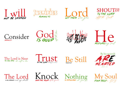 Collection of Religious Quotes, Christian Bible Verses, Faith Bundle Scriptures, Religious Sayings