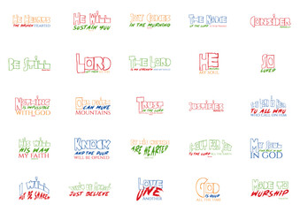 Mega set of 25 Religious Quotes, Sayings, and Scriptures design