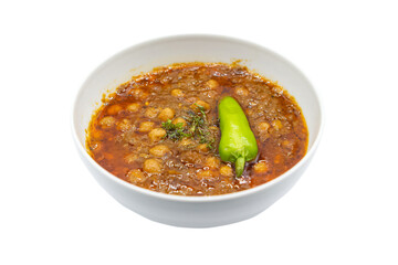 Indian street foods background- chickpeas curry, chana, channa, masala