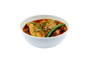 Chicken Chana Curry - Indian street foods background- chickpeas curry, chana, channa, masala	
