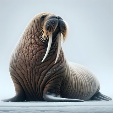 Morsa, Odobenus rosmarus, Colmillos del &Aacute;rtico: Un Retrato Majestuoso de la Morsa