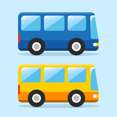 blue and yellow flat bus design