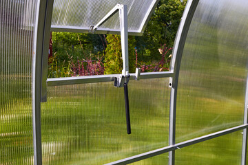 open window for ventilation in a polycarbonate