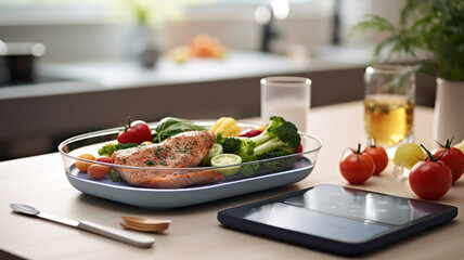 Healthy Meal Preparation on Smart Kitchen Scale