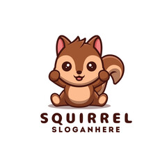 Cute Squirrel Logo Design 