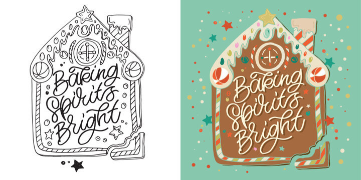 2024. New year holiday greeting card. Merry Christmas and happy new year - cute postcard.  Lettering label for poster, banner, web, sale, t-shirt design. 