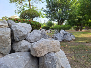 Picture of large rocks used for decoration in the garden.