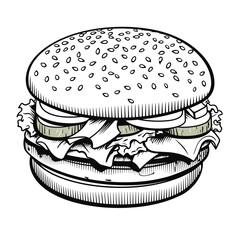 hamburger on a white background